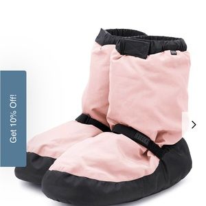 Dance booties by Bloch. Light pink and black.